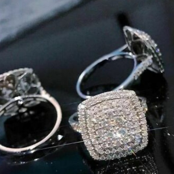 New 925 Sterling silver diamond luxury ring - Picture 3 of 7